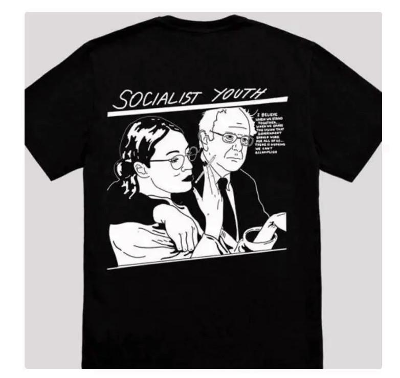 G A лучший Берни Сандерс и AOC Черная футболка Унисекс футболка L