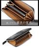 Crocodile leather round zipper long wallet Black [GODANE] men's SPCW-8005CP (Black)
