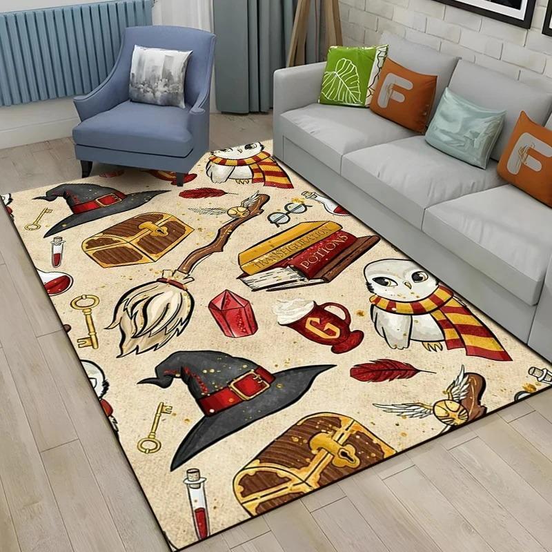 Tappeto Soggiorno con Motivo Horror Tappeti Mago Divinazione Gatto Zucca Tappeto Morbido Decorazione Camera da Letto Tappetino Antiscivolo Area Bagno