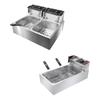 Electric Deep Fryer Stainless Steel Easy to Clean Kitchen Oil with 1 Basket