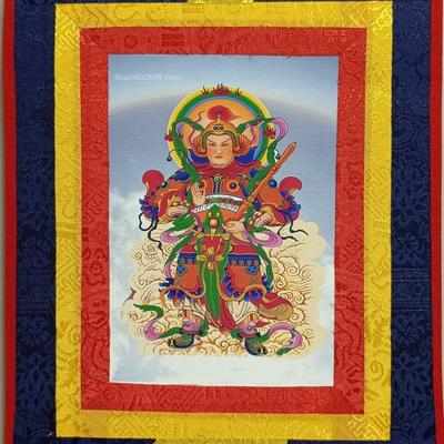 35cm*25cm Tibetan-style Thangka Weituo Vajrapani Portrait Home Framed By Hand Temple Bodhisattva Decorative Hanging Painting