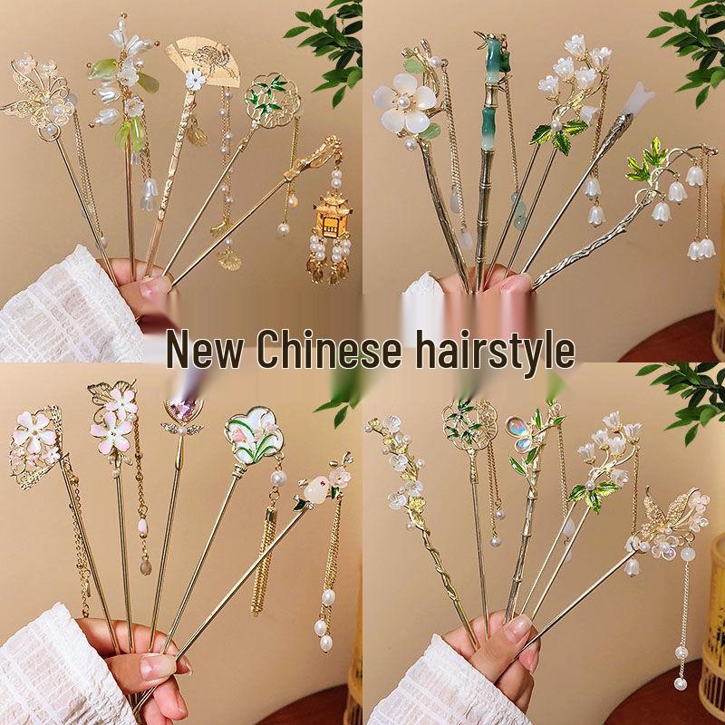 Vintage-inspirierte High-End Quasten-Haarnadel für Hanfu- und Cheongsam-Frisuren