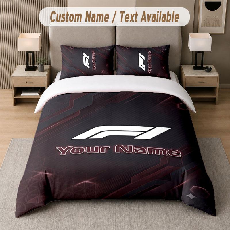 Set Biancheria da Letto Personalizzato Modello F1, Stampa Nome Testo 1 Copripiumino più 2 Federe Tessile per la Casa