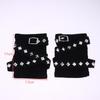 Y2K Punk Studded Gloves Hip Pop Rivet Fingerless Glove Gothic Adjustable Cross Wrap Arm Sleeves Half Finger Mitten