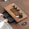 Creative Display of Bamboo Chinese Decorative Tea Tray, Teapot Base, Living Room Kung Fu Tea Ceremony Accessories
