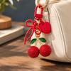 Pearl Bow Charm Bag Accessory Heart Butterfly Bow Fruit Bag Pendant Car Key Ring  Purse Decoration