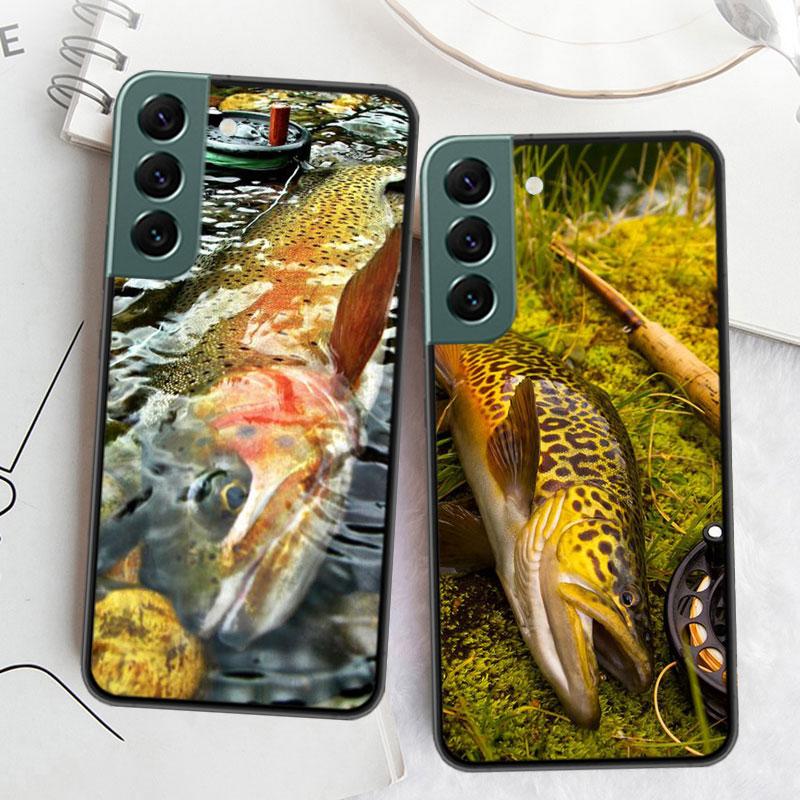 Brown Trout Fly Fishing Phone For Samsung Galaxy S24 S22 Ultra S21 Plus S20 S23 FE Case S10 S10E S9 S8 S7 Edge Cover Silicone So