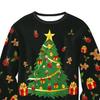 Loose Round Neck Sweatshirt Top Santa Claus Printed Long Sleeve Pullover