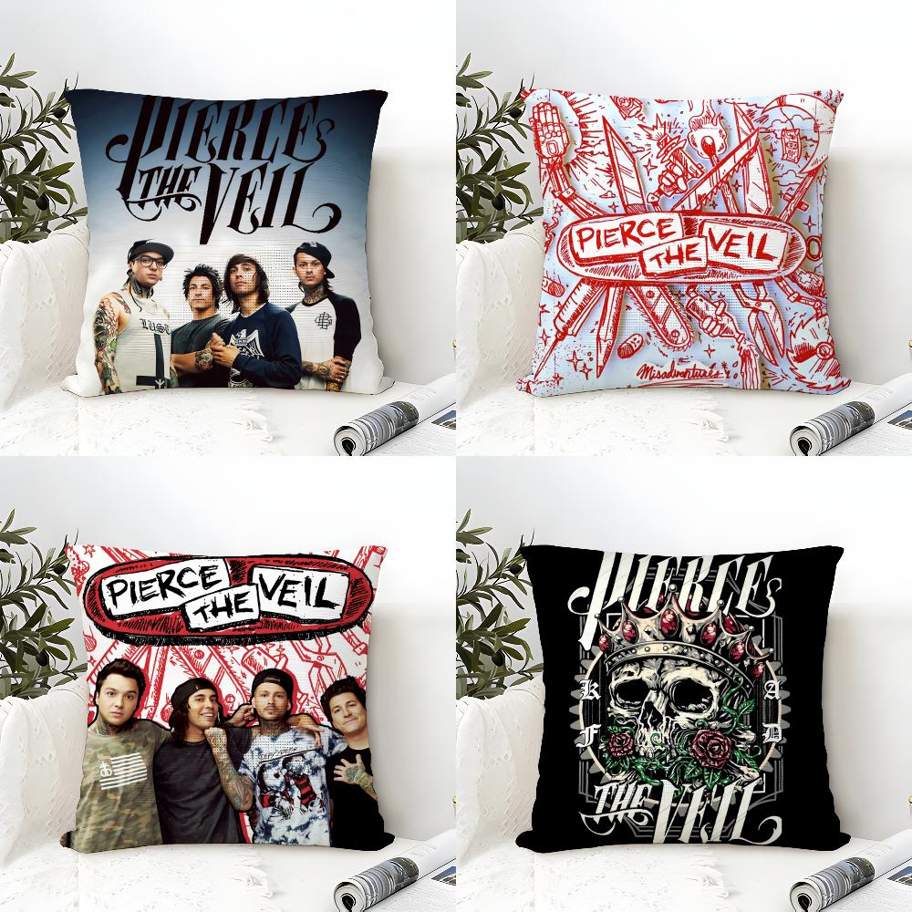 Punk Band PPierce The Veil Cushion Cover Eco Linen Pillow Case DoubleSided Print Breathable Durable Zipper Home Decor Gift