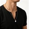 Small Shield Cross Necklace for Men, Stainless Steel Shield Pendant Necklace, Religious Stylish Jewelry