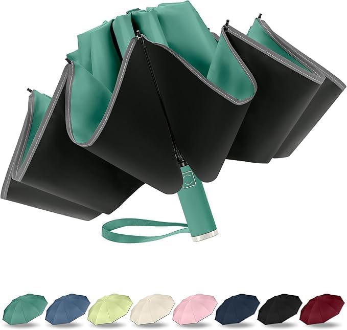 

NINEMAX Reverse Folding 10 UV Light Heat Wind Suitable for Rain and Rainy Season Typhoon and Includes Storage Case Parasol, Ribs, One-Touch,