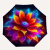 1pc Neon Glowing Flower Artwork Umbrella with Plastic Handle,Suitable for All Seasons Home Travel Outdoor UmbrellaB1604