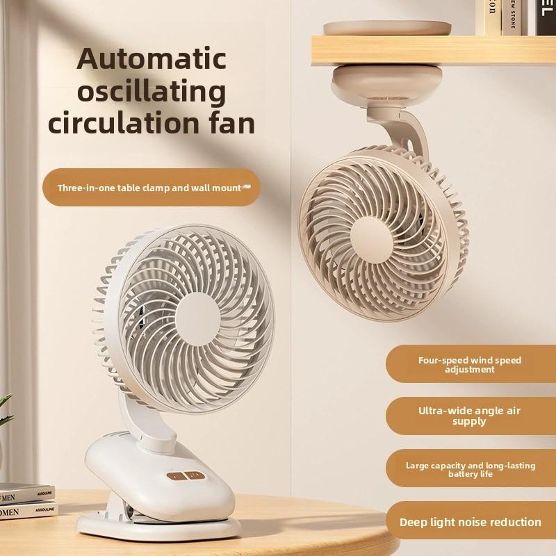 Ventilador de mesa portátil recargable USB silencioso para oficina y dormitorio