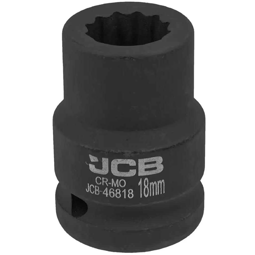 JCB 3/4" 18mm Impact Socket 12-Point Cr-Mo Socket Wrench