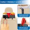 3-In-1 Car Headrest Backseat Organizer With 3.7" Backseat Cup Holder For Car, Seat Back Organizer With Hooks