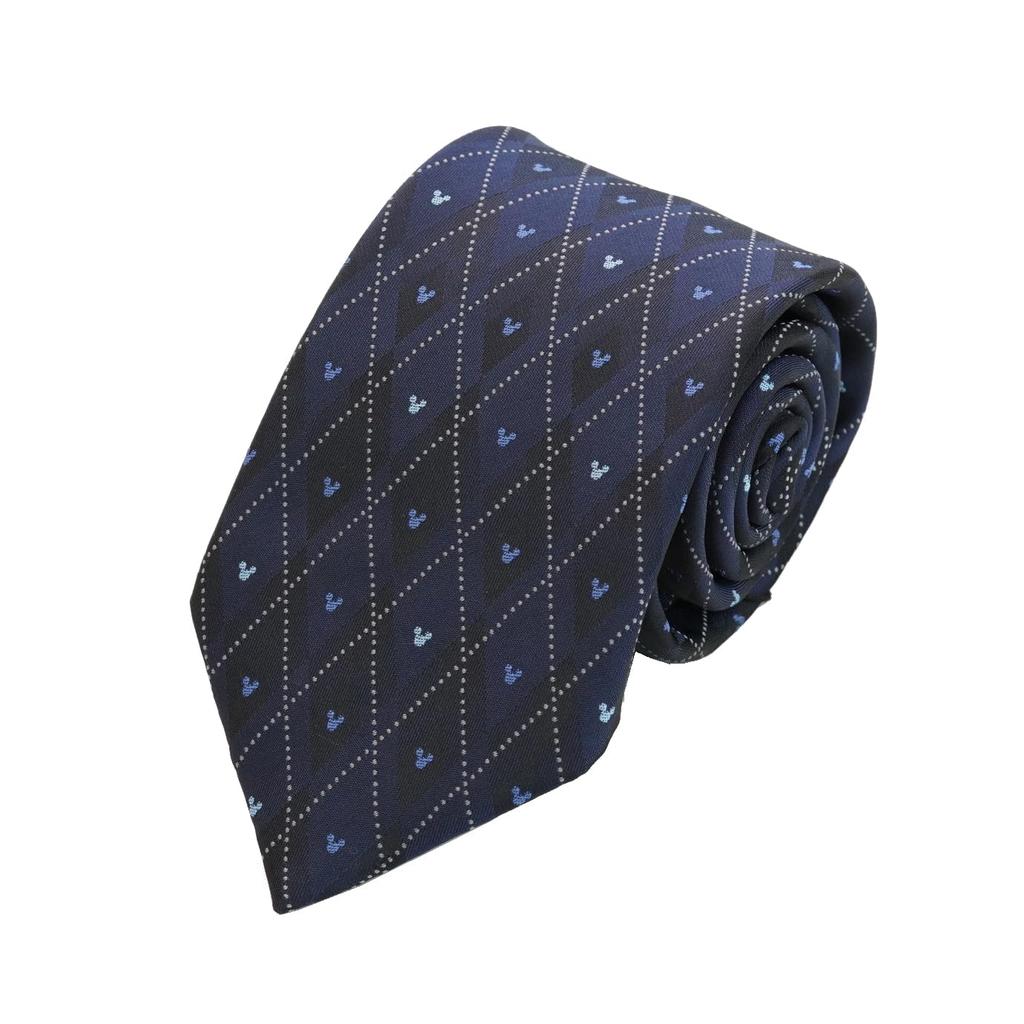 Disney Mitsumaru Silhouette Argyle Pattern Tie D50035 One Size Fits Perfect for Business or Perfect as a Gift Navy, Most, Casual,