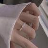 Adjustable 999 Pure Silver Sugar Cube Ring for Women, Luxury Design, Perfect 520 Gift for Girlfriend or Bestie, with Square Diamond.