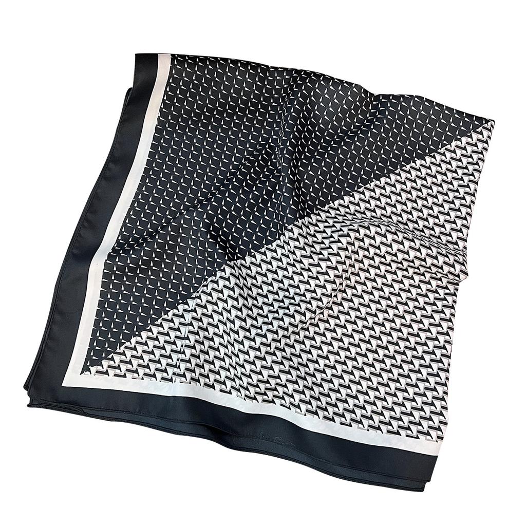 Summer Thin 90 Square Scarf Women'S Versatile French Retro Dense Qianhe Foreign Style Silk Scarf Premium Shawl