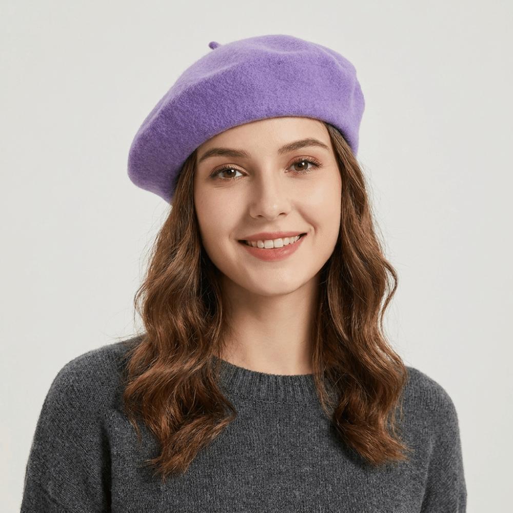 Knitted Wool Painter Hat Solid Color Beanie Cap Fashion Beret Hat Travel