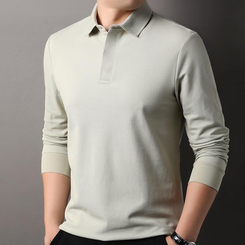Hengyuanxiang Men's 2024 Antibacterial Long-Staple Cotton Polo T-Shirt