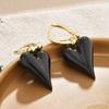 Elegant Red Drip Glaze Heart Earrings - Light Luxury & Versatile for Autumn/Winter