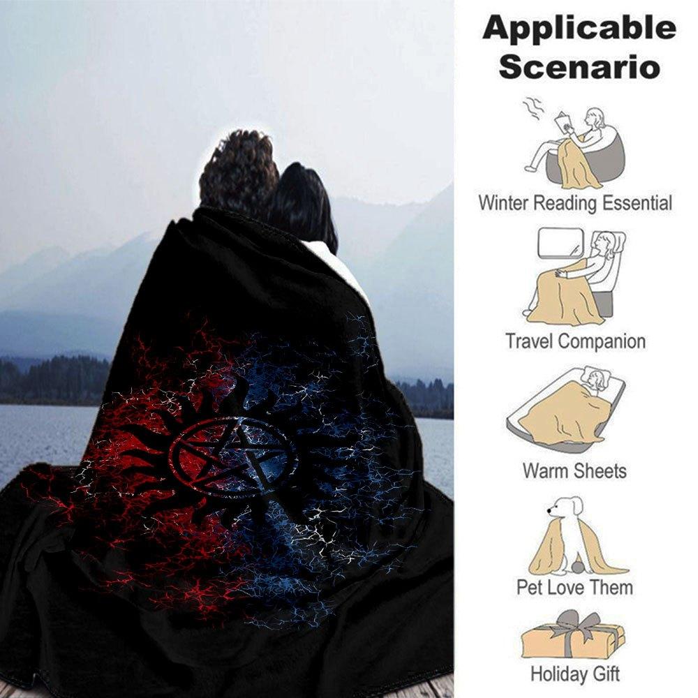 1pc Supernatural 6 Blanket Soft Warm Throw for Home, Office, Travel All Season Cozy Bedding Gift, Office Cozy AccessoryB