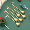 Elk Pendant Christmas Spoon Set Creative Tableware Dessert Spoon Creative Coffee Spoon  Christmas