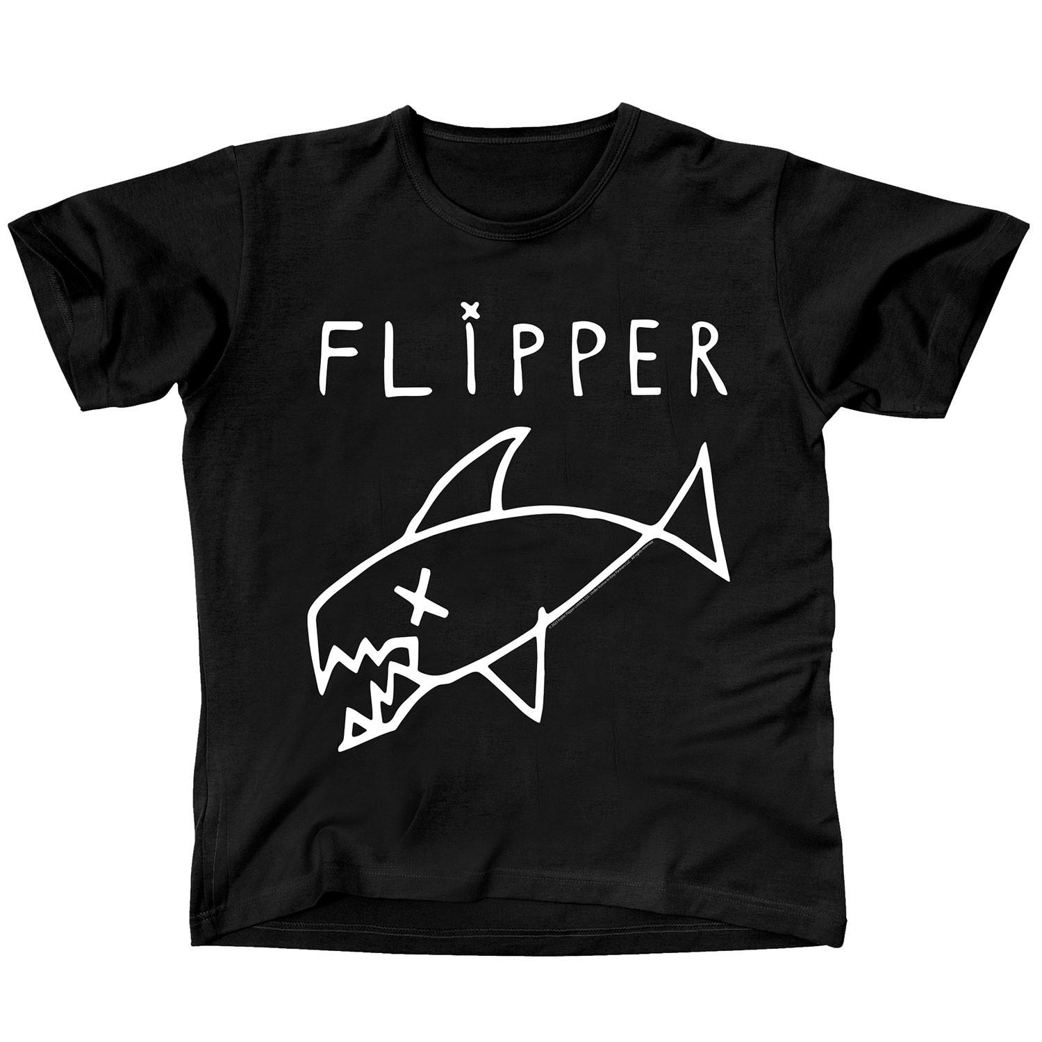 Men s Flipper Long Fish T-shirt Small Black M
