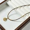 Natural Tiger Eye Stone Handmade Necklace High-end Sweater Chain Beaded Pendant  Collarbone Chain