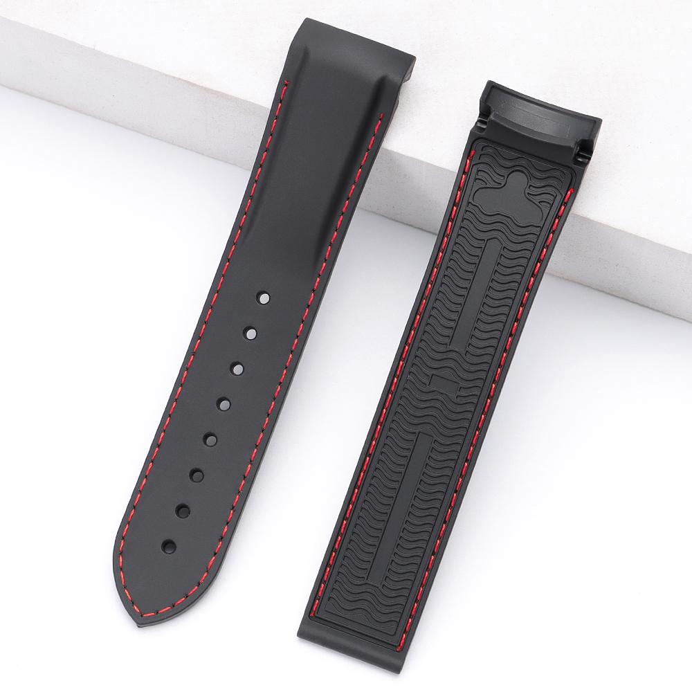 20mm 22mm Rubber Silicone Watchband for Omega Seamaster 300 Speedmaster for Seiko SKX Waterproof Watchband Watch Strap Men Women