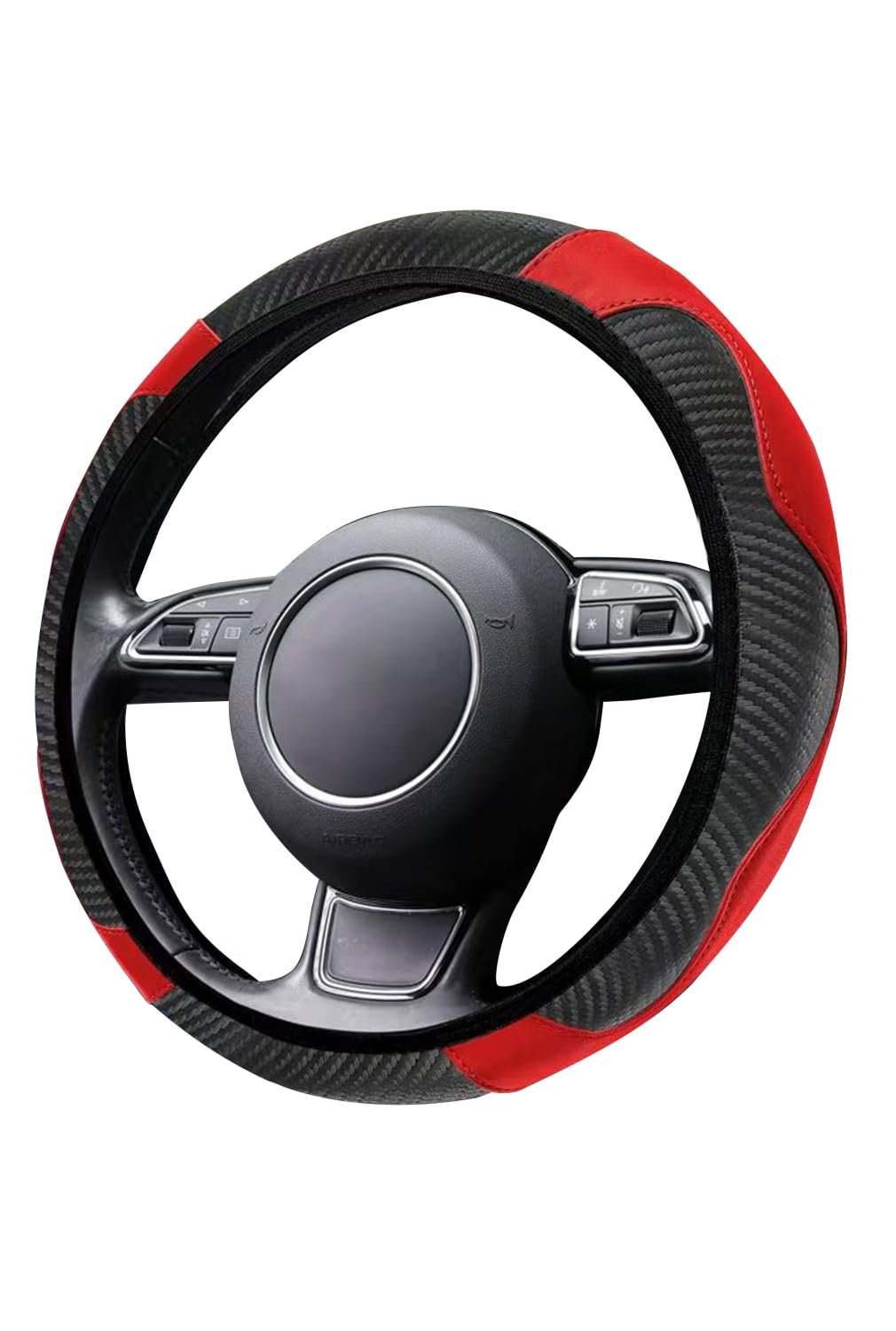 

[airara] Steering cover S/M 37/38cm Compatible with light cars and regular cars, red