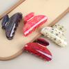Vintage Acetate Hair Shark Clip Vintage Flower Hair Claw Barrettes Female Temperament Print Hair Clips Colorful Hair Accessories