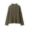 ZA Autumn/Winter Women's High Neck Color Block Pullover - European and American Street Style Fashion
