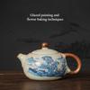 New Chinese Style Ru Kiln Linglang Teapot Ceramic Single Filter Pot Product Business Gift Lucky Teapots