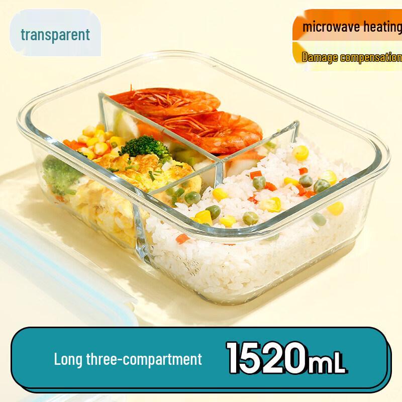 Qiwei Large Capacity Microwave Glass Lunch Box