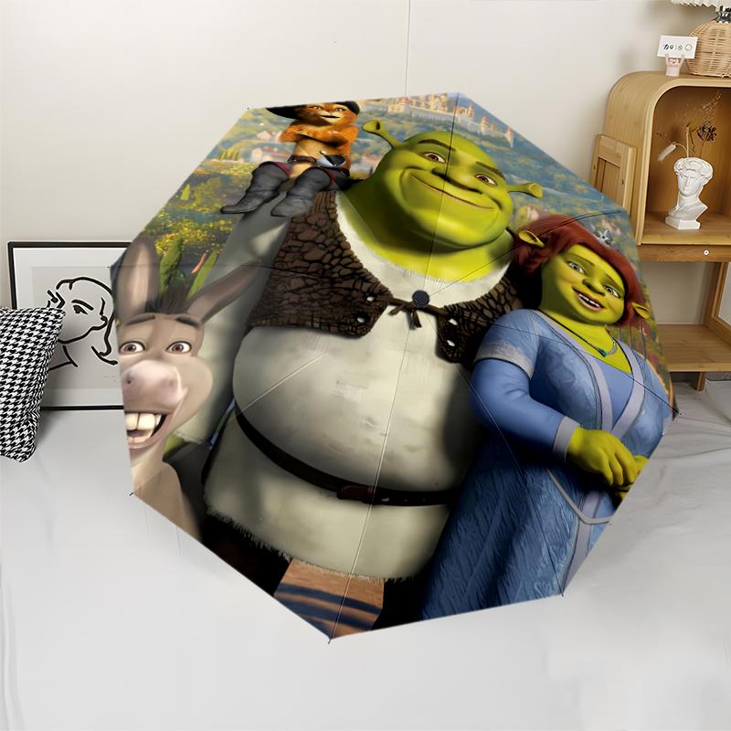 Shrek Theme Automatic Umbrella, Lightweight & Portable, 8 Rib, Perfect for Outdoor Travel, Birthdays, Christmas, Gifts.