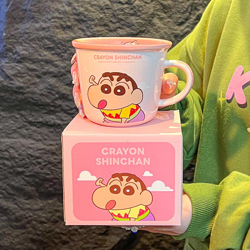 

Cute Crayon Shin-chan Kids Ceramic Mug with Scale - Perfect Coffee Cup & Birthday Gift 301-400ml