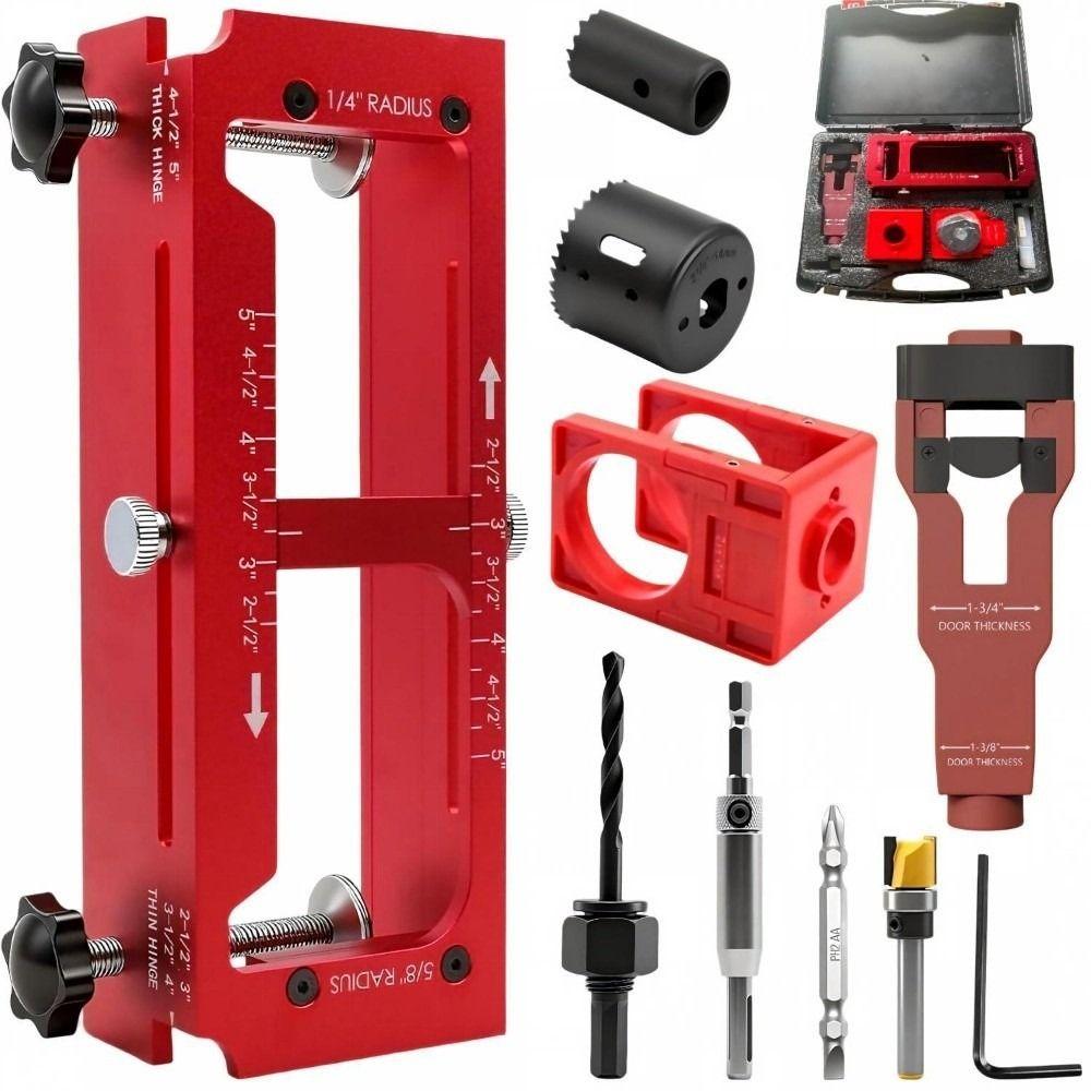 Aluminum Zinc Zinc Alloy Mortising Locator Jig Adjustable Mortise Guide Hinge Installation Kit  Hole Drilling