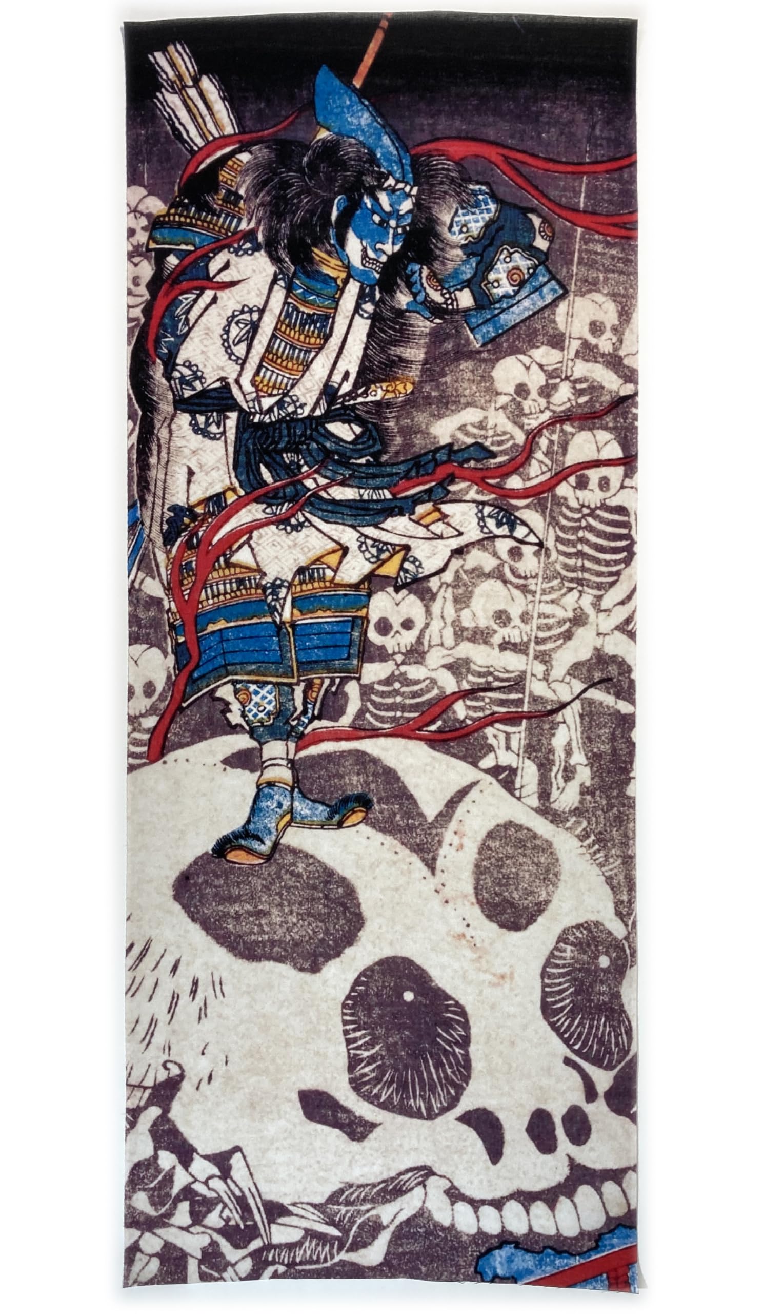 

ручное полотенце из всего цикла «Кацусика: Странные истории Фукухары. Мир укиё-э. Война Гэмпэй». «Дворец» Хокутамэ - чёрный