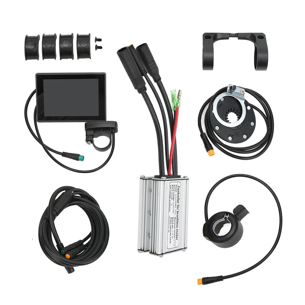 15A Electric Bike Controller Kit Waterproof LCD8S Meter 1 to 2 Wire Bicycle Modified Kit for 250W 350W Brushless Motor