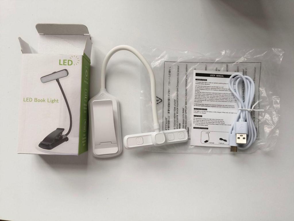 Rotating 24LED Eye-Protective USB Rechargeable Clip-On Reading Light