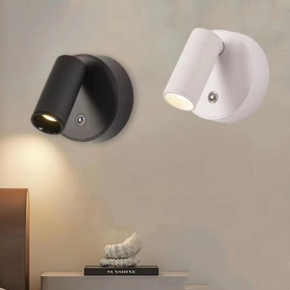 Wireless LED Wall Sconces Light Dimmable 360° Rotation Magnetic Wall Lamp 0.5W Adjustable Brightness Touch Switch Spotlight