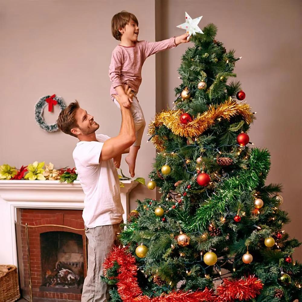 Färgglad julgransstjärna Plast Julgransprydnad Bröllopsfest Prydnader