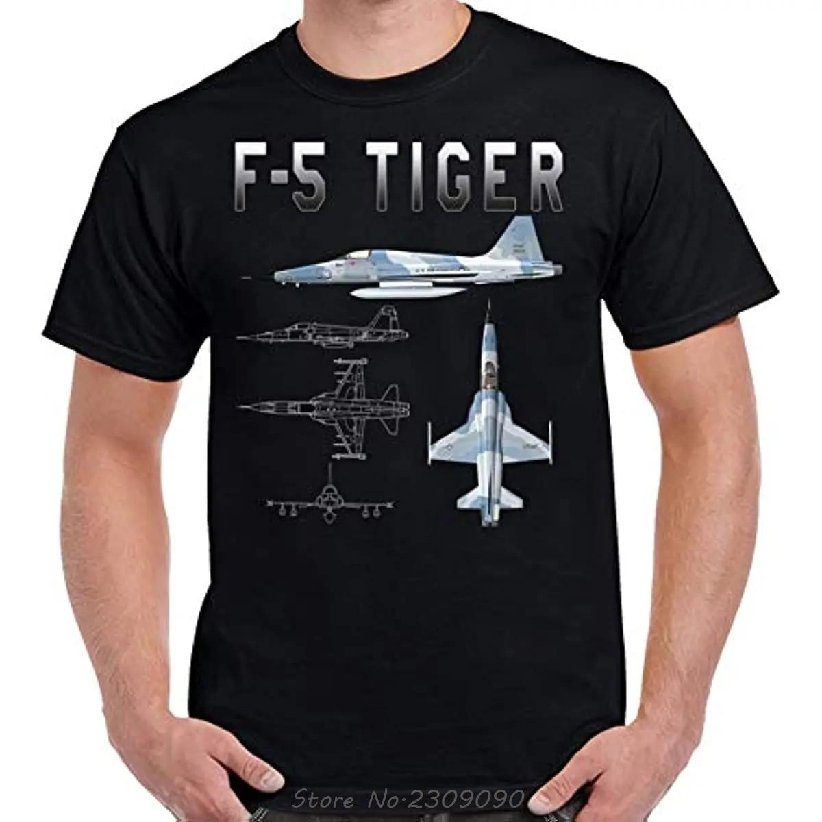 

F-5 Tiger Schematic Design Cotton Tshirt Casual Unisex Tops Tees O-Neck Oversized T-shirt Men s Clothing Hip Hop Streetwear 4XL