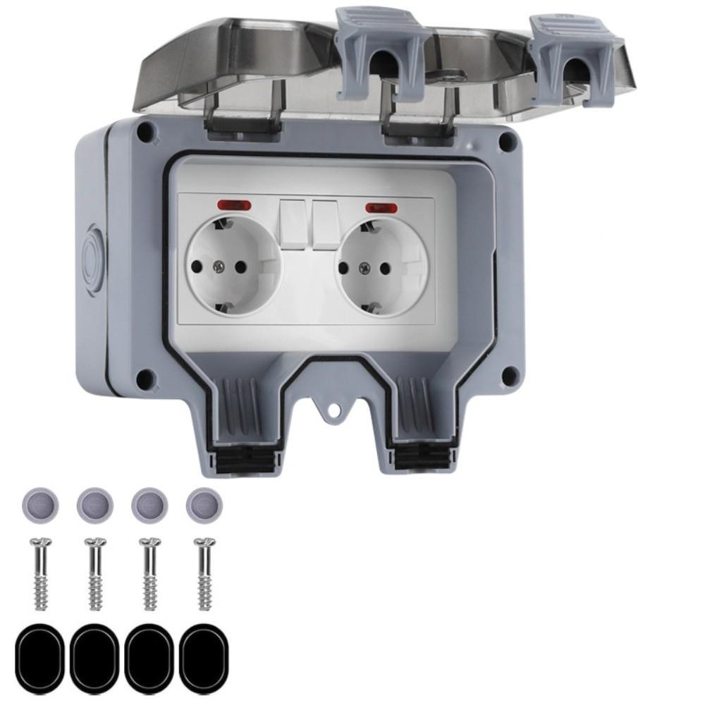 PC Material Outdoor Wall Socket IP66 Waterproof Weatherproof Socket  Outdoor