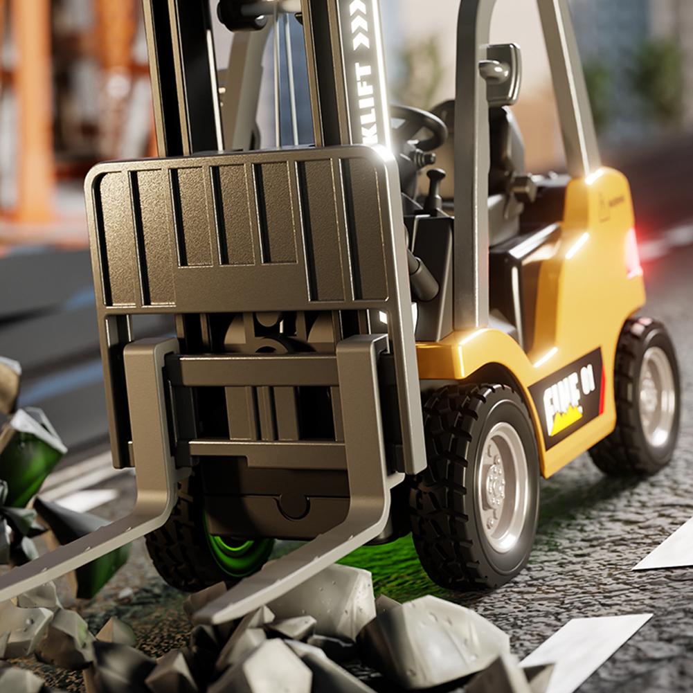 Remote Control Mini Rc Car Forklift Truck 1:64 Desktop Alloy Simulation Engineering Vehicle Sound Emulation Children'S Toys