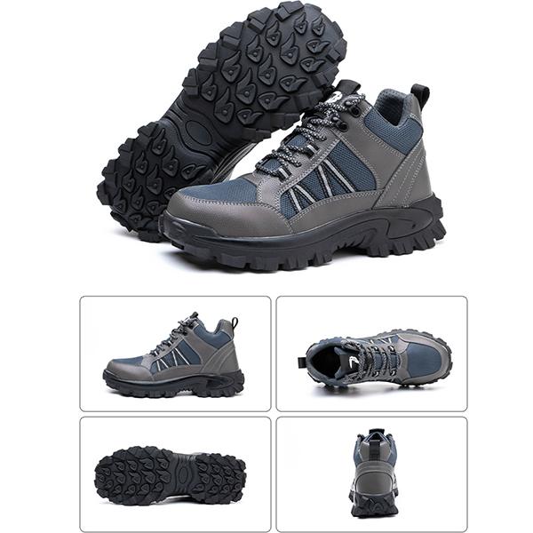 

Мужская дышащая защитная обувь с защитой от проколов, износостойкие рабочие ботинки со стальным носком, мужские защитные походные ботинки, большие размеры 36-48 36 серый