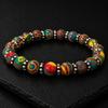 Bracciale Elastico Unisex Fatto a Mano con Perline Curative in Pietra Naturale Calsilica Arcobaleno da 8 mm, 7,5" Per Regalo CSB-12