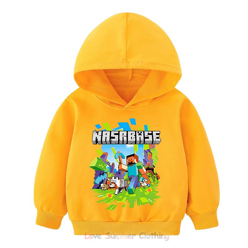 Minecraft Hoodie für Jungen Alter 4-14 Mädchen HD-Druck Kinder Hoodie Polyester Pullover Lässiges Mädchen Sweatshirt Herbst Viele Farben