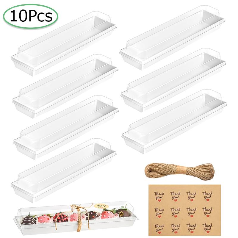 10/12/20/25/50pcs Cookie Boxes Party Supplies Cardboard For Packaging Chocolate Strawberries 25x5.3x5cm